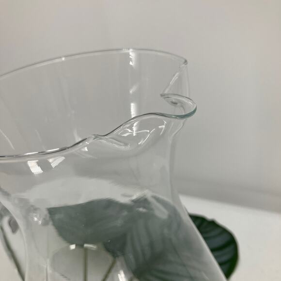 Vintage Princess House Heritage Floral 10 in. Ice Lip Etched Cut Crystal Pitcher - Picture 6 of 10